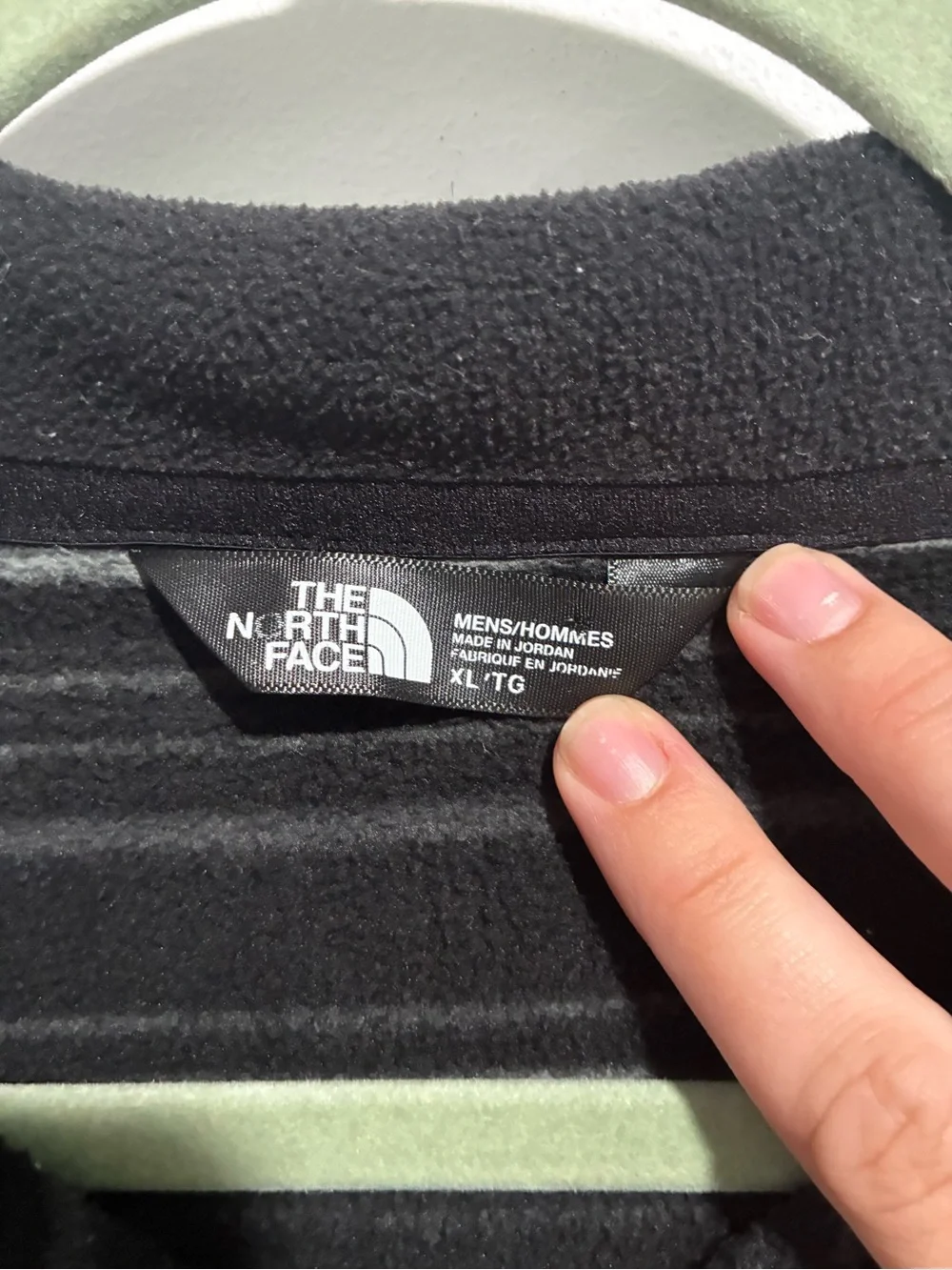 The North Face Mens XL Black Gray Striped 1/4 Zip Fleece Pullover Jacket